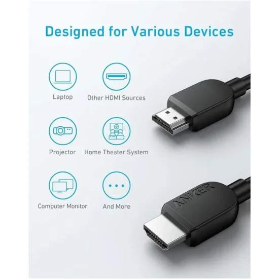 Variant: [A8742H11] Anker 8K Hdmi Cable (1.8M/6Ft) -Black